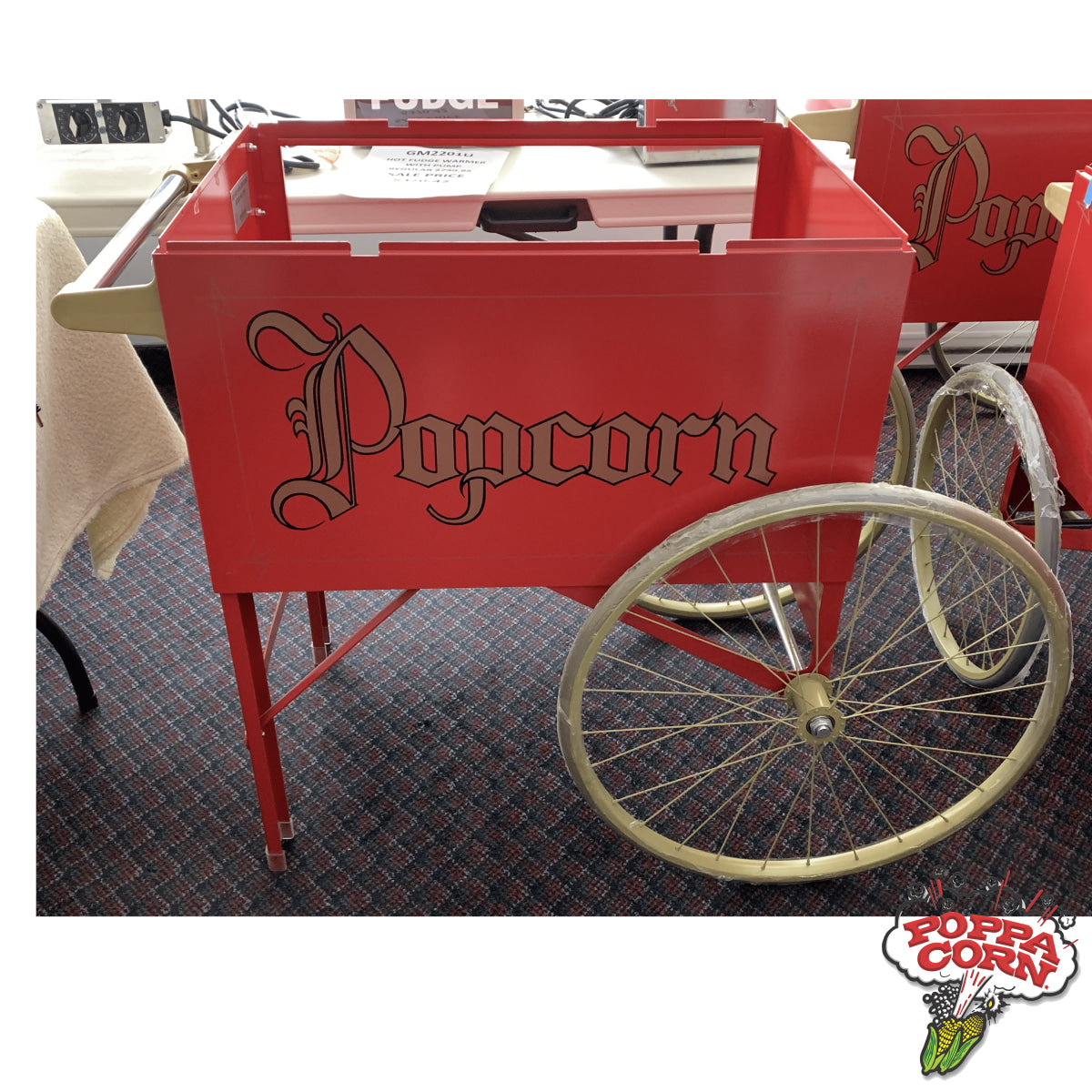 GM2015U - DEMO Red Popcorn Cart for GM2007, GM2121NS, GM2003, GM2014, GM2001 - Poppa Corn Corp