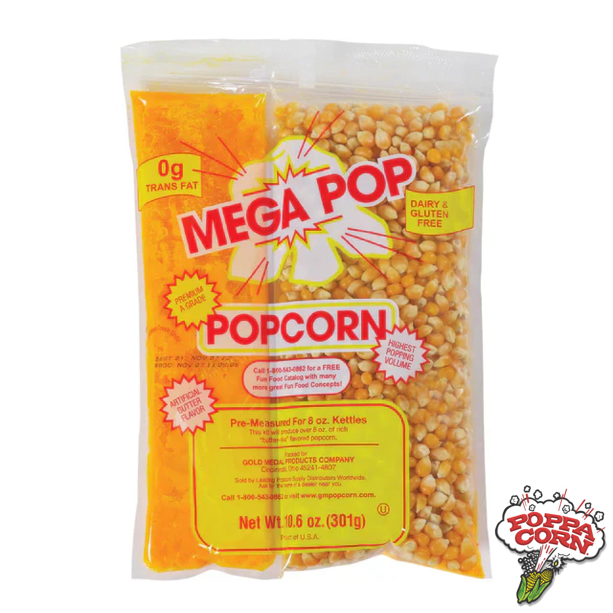 Mega Pop® Corn/Oil/Salt Kit with Coconut Oil for 8-oz. Kettle - GM2838 ...