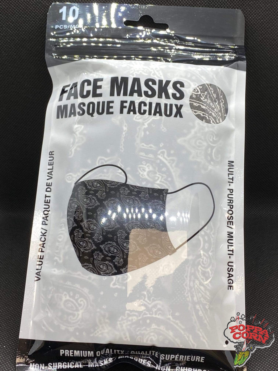 **NEW** Fashion Face Masks - Premium Quality - 10 Pack Disposable - FM002 - Poppa Corn Corp