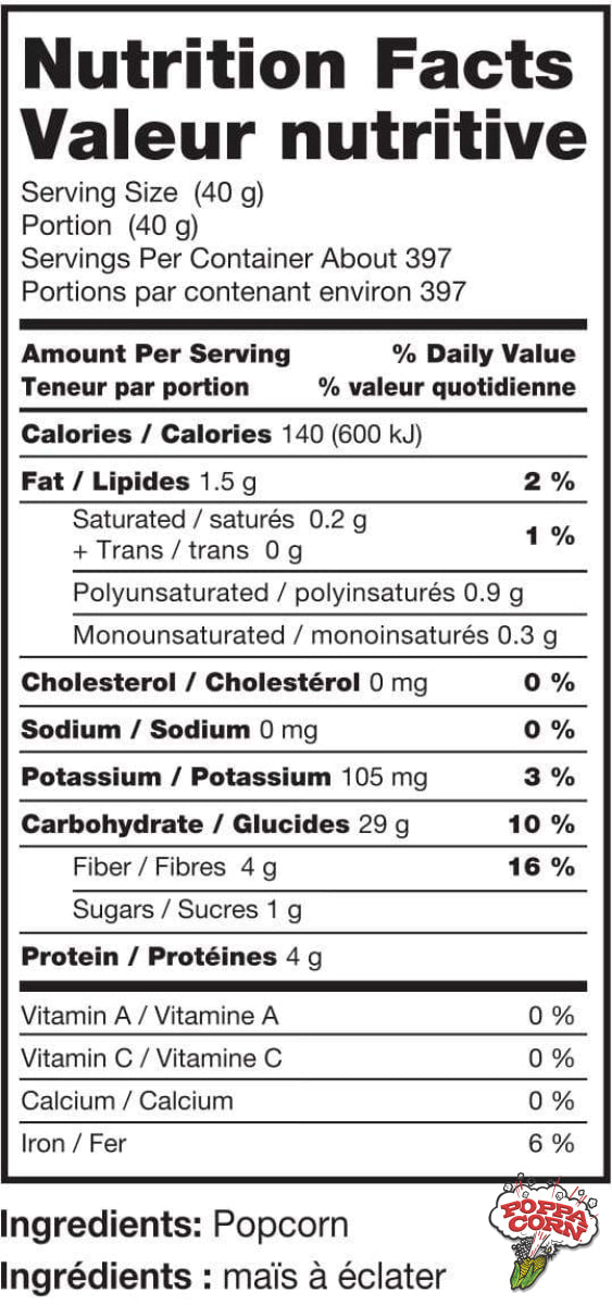 Poppa Corn Round Caramel & Sweet Mushroom Kernels - NON-GMO - 35LB Bag - TAX FREE CRN011 - Poppa Corn Corp