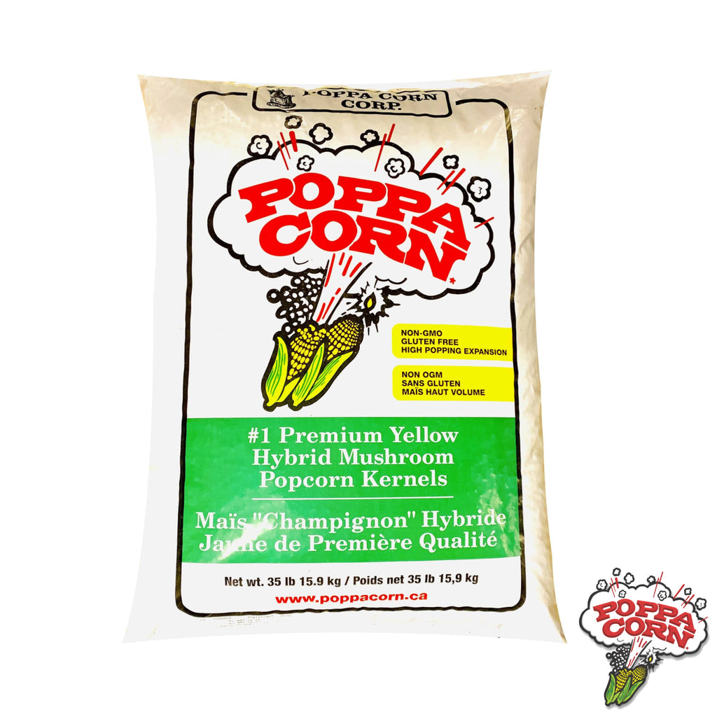 Poppa Corn Round Caramel & Sweet Mushroom Kernels - NON-GMO - 35LB Bag - TAX FREE CRN011 - Poppa Corn Corp